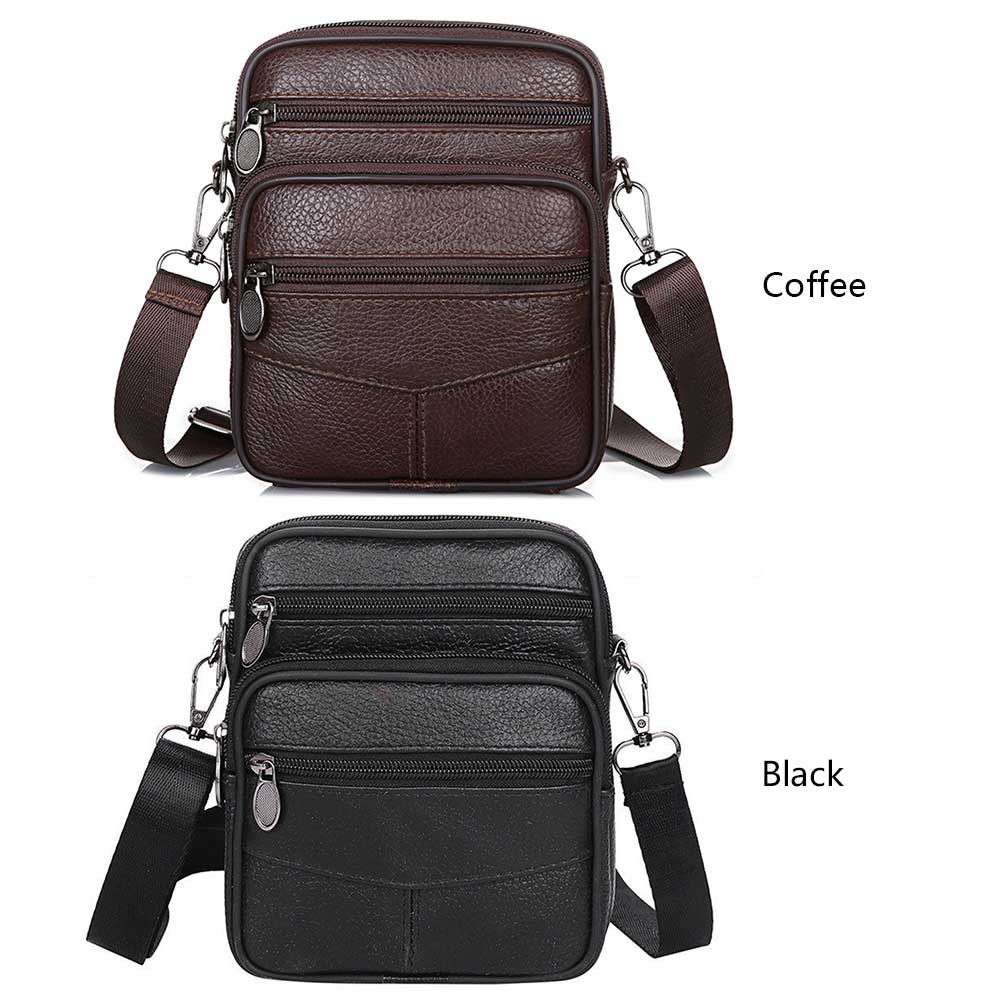 Borse a tracolla multifunzionali Pochette da cintura in pelle bovina Portamonete Moda Semplice Portatile Multitasche Casual per Sport all'aperto