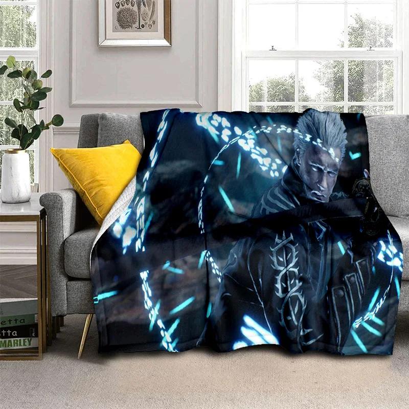 3D DMC Game D-Devil May Cry Gamer Blanket,Soft Throw Blanket for Home Bedroom Bed Sofa Picnic Travel Office Cover Blanket Kids