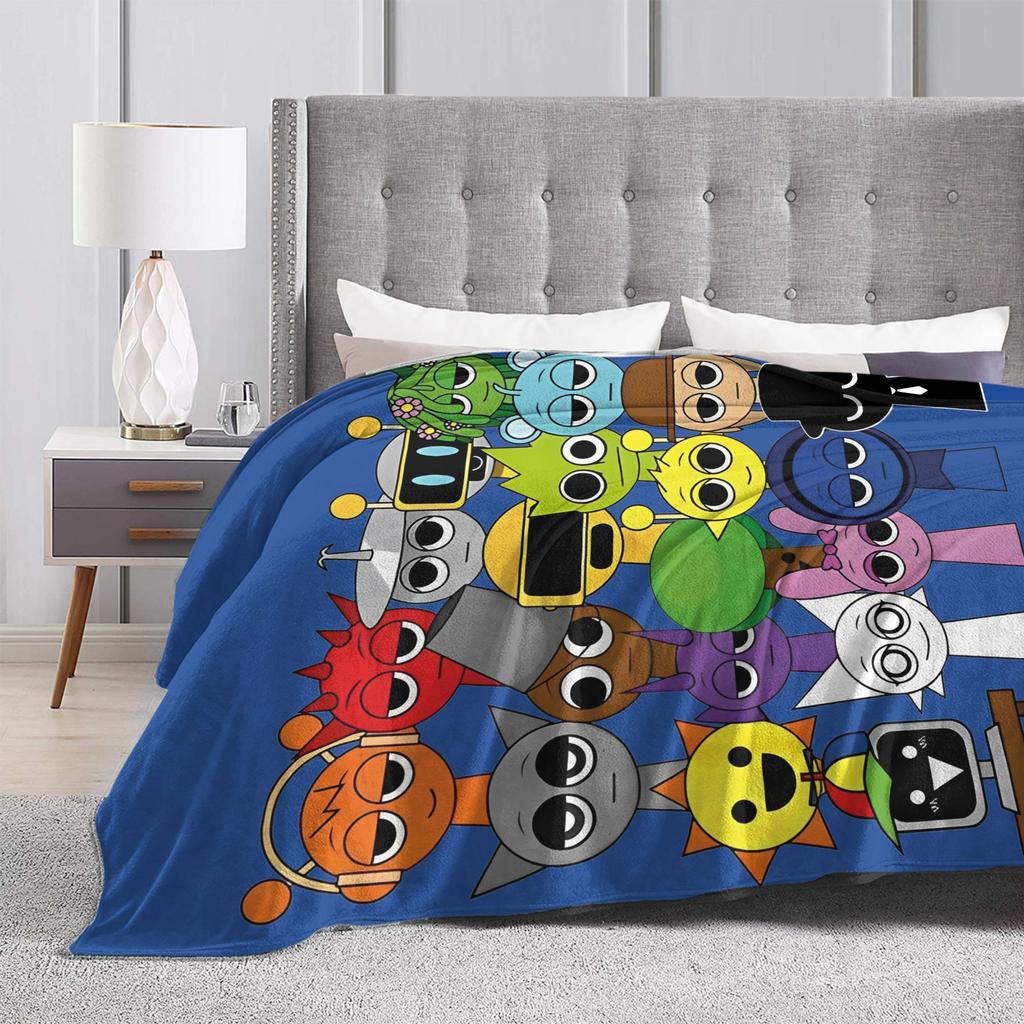 Sprunkis Game Blanket Vineria Oren Raddy Flannel Funny Warm Throw Blanket for Chair Covering Sofa Textile Decor