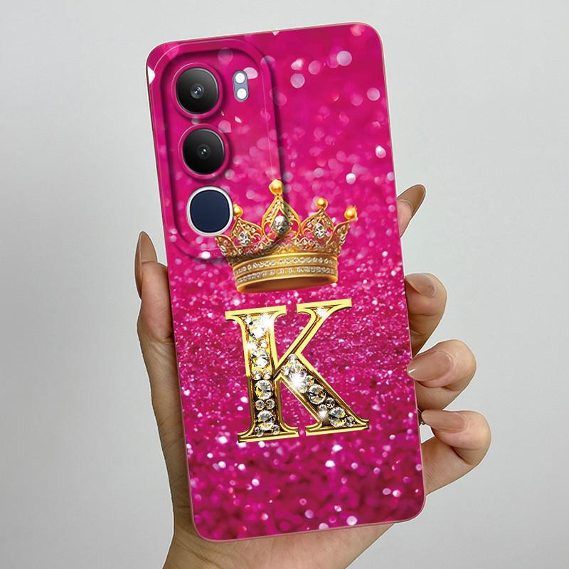 Pro Vivo Y19s 4G Pouzdro Koruna Počáteční Písmeno Měkký Silikonový Ochranný Zadní Kryt Pro Vivo V2419 Coque pro VivoY19S Y 19 s Fundas
