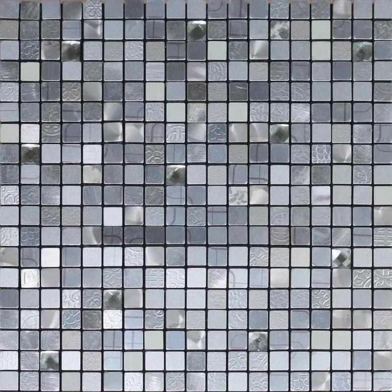 3D European Smooth Metal Mosaic Wall Sticker Self-adhesive Tile Kitchen Bathroom Bar Living Room TV Background Wall Decor Stick