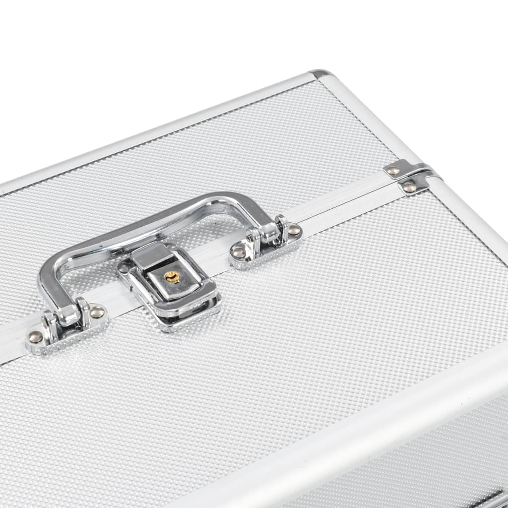 Cosmetic Case 22 x 30 x 21 cm Silver Aluminum