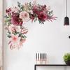 Elegant Red Pink Peony Flower Wall Sticker Self Adhesive Decal for Bedroom Living Room Home Wall Decor
