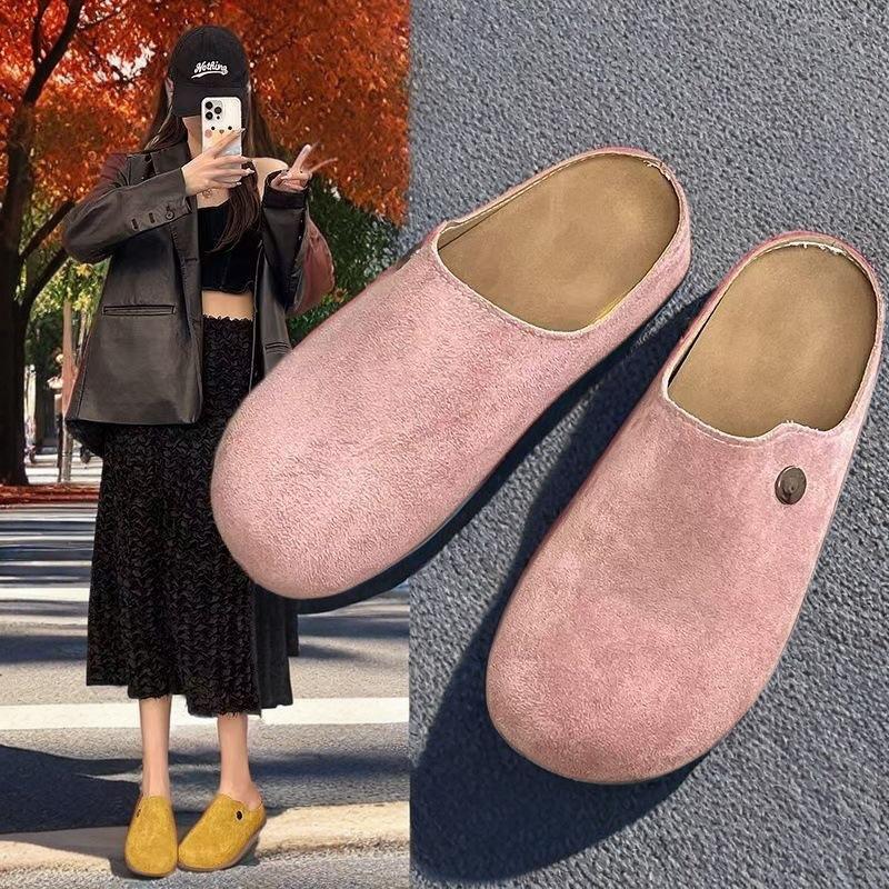 

Thick-soled matte Piboken drag women 2025 new round head lazy one-pedal wear comfortable bag head drag trendy shoes 40
