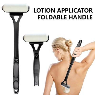Applicateur de Lotion pour le Dos Pliable Manche Long Rouleau pour Crème Solaire Crème Corporelle Rouleau Éponge en Plastique ABS Outil d'Auto-soin