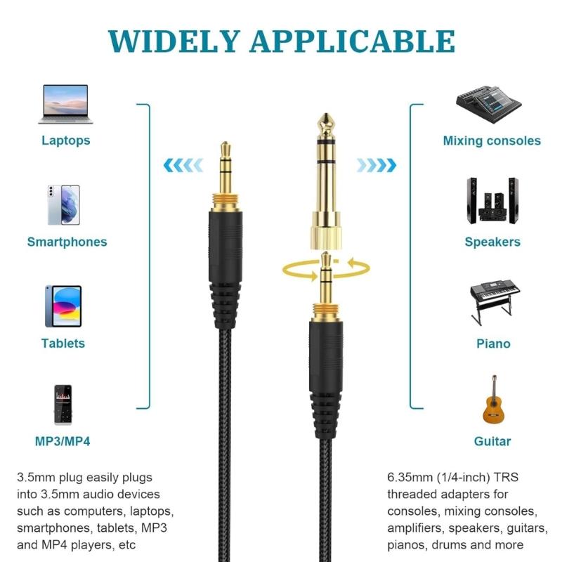 Reliable Extension Wire Upgrades Cable for HD580 HD600 HD650 HD660S Headsets Cord for Improved Connection 200cm