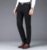 Men's Casual Stretch Black Business Trousers - Youth Straight Leg Suit Pants