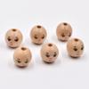 20Pcs/set Wooden Doll Head Beads for DIY Jewelry Making and Crafts Cute Smiling Face Loose Beads Wood Round Spacers