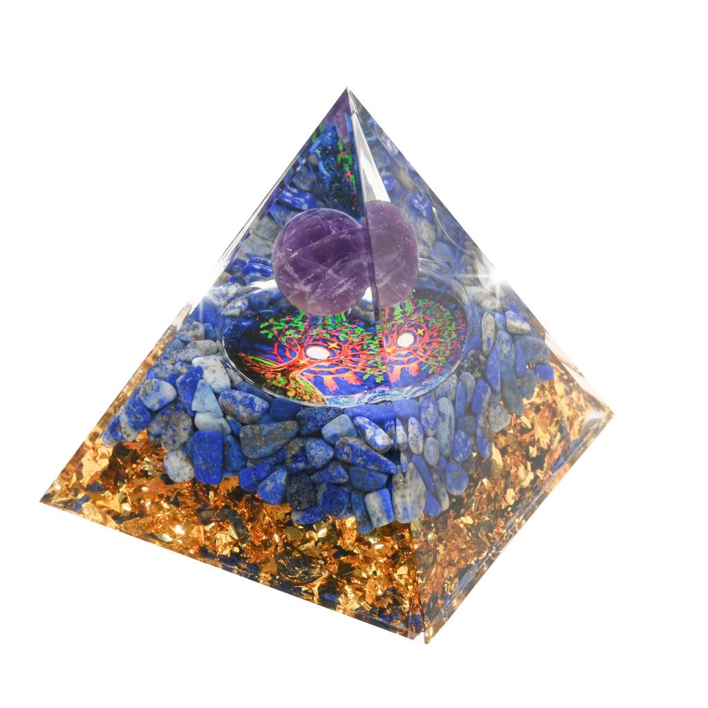 Orgonite Crystal Orgone Pyramid Tower Energy Nature Reiki Healing Chakra Object 6cm x 6cm (7)