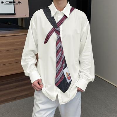 Camisas Casuales de Manga Larga con Cuello Solapa Estampado Floral para Hombre Verano