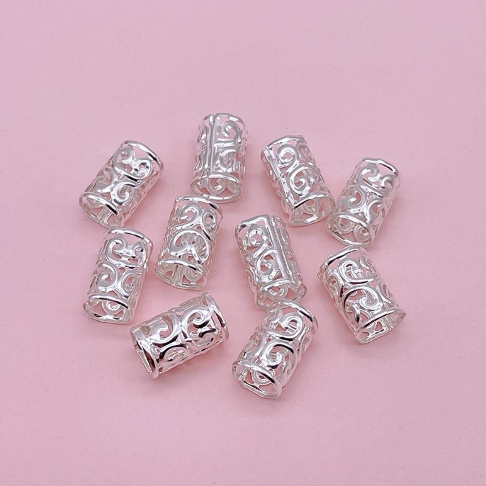 

200pcs Metal Cuff Clips Dreadlocks Beads Hair Braiding Hair Braid Tubes Hollow Out Hair Ring Decor 200Pcs серебряный