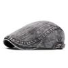 Cottonwashed Blue Denim Beret Hat For Men And Women Casual Fashion Accessory