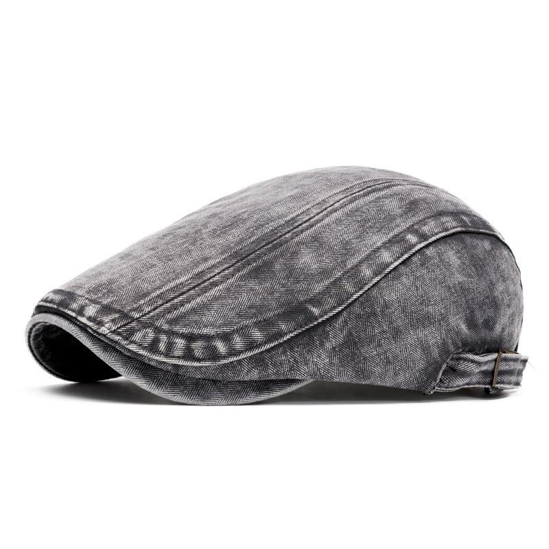 Cottonwashed Blue Denim Beret Hat For Men And Women Casual Fashion Accessory