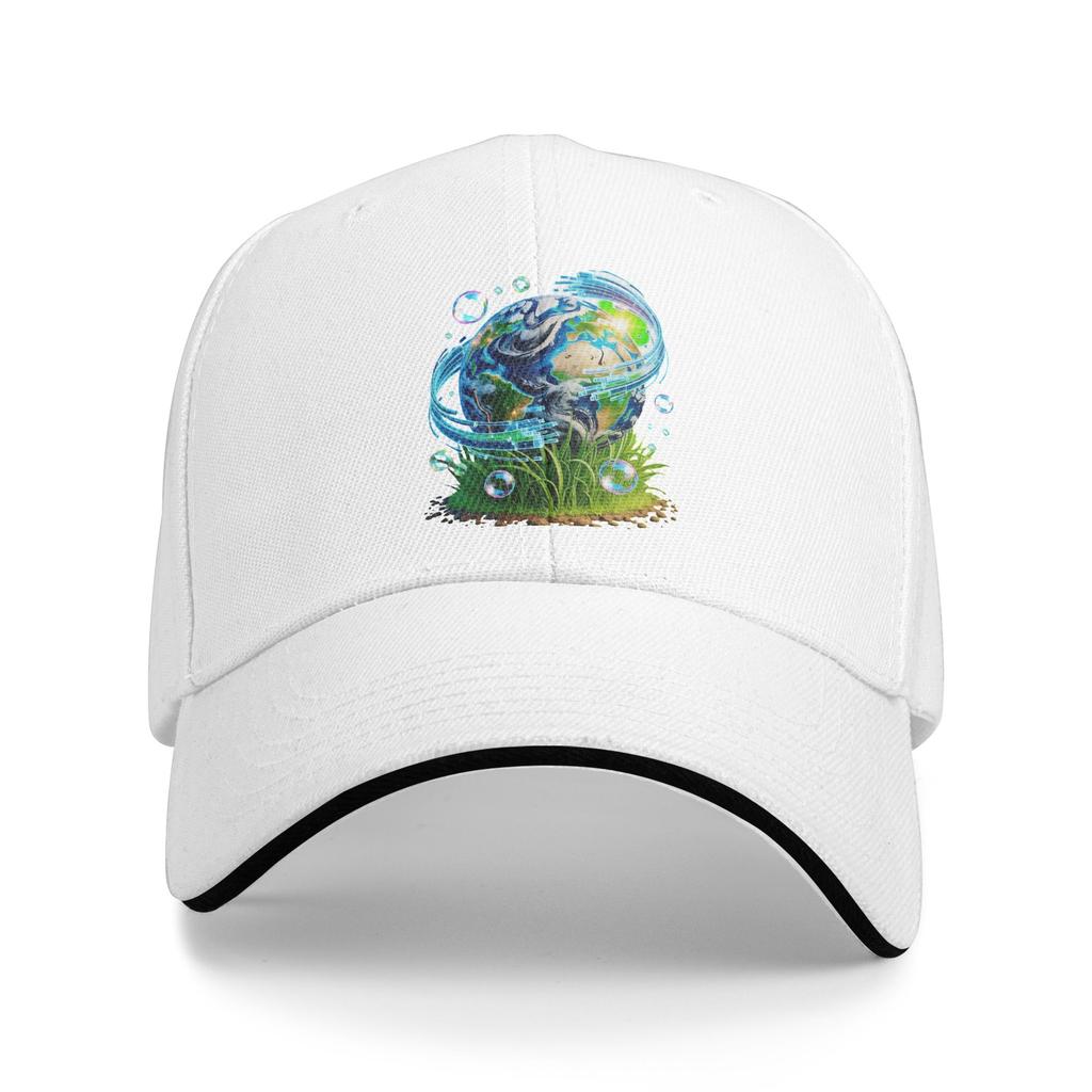 Frutiger Aero World Baseball Caps Retro Sandwich Cap Unisex Women Polyester Dad Hat Travel Gift