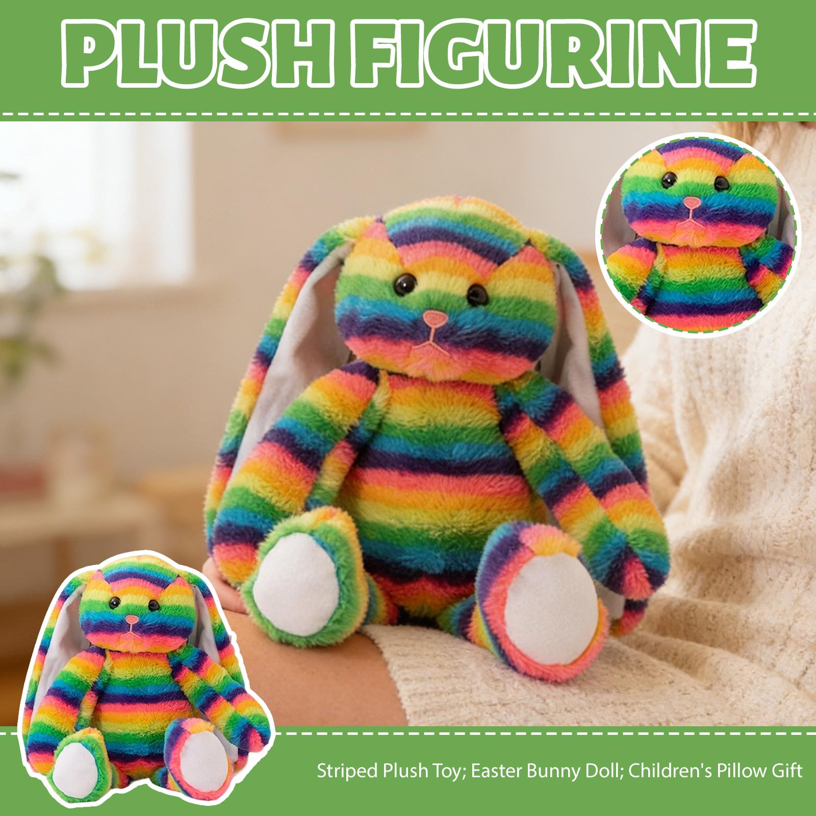 Полосатая Плюшевая Игрушка; Кукла Пасхальный Кролик; Подарок: Детская подушка One Size