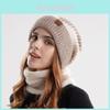 Knitted Winter Hat And Neck Warmer Set For Women With Breathable Acrylic Fabric