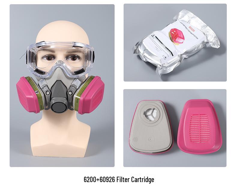 Gas Mask with 60923/21/26 Filter for Paint, Pesticide, Odor, and Chemical Protection