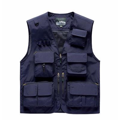 Unisex Reflektierende V-Ausschnitt Mehrfach-Taschen Fotoweste mit individuellem Logo
