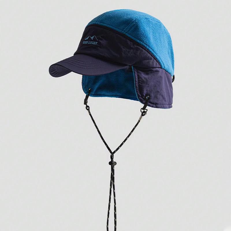 1pc Color-blocked Winter Bomber Hat Lei Feng Hat for Men and Women,Outdoor Warm Ear Protection Windproof Cord Ski Ride Pilot Hat