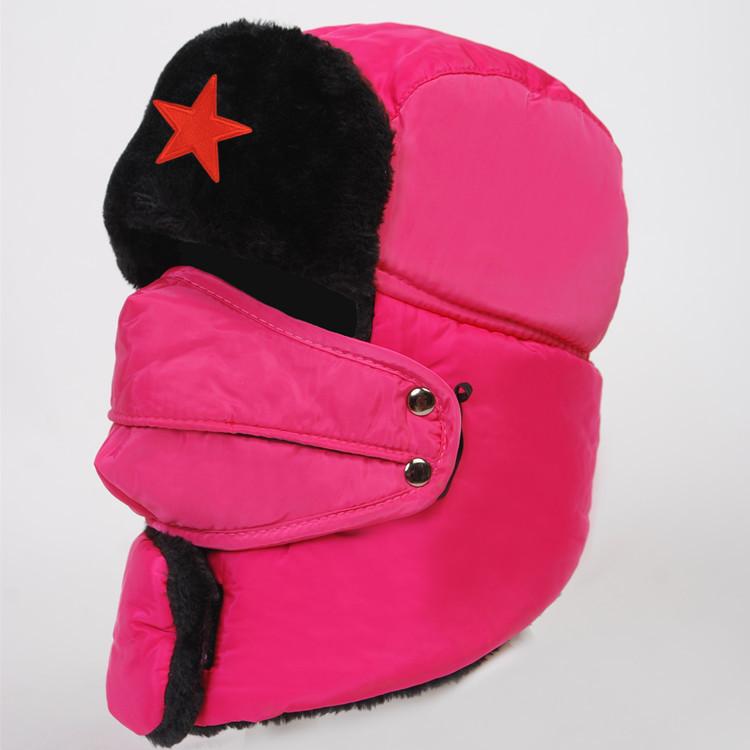 Vinter Lei Feng-mössa Herr Femuddig Stjärna Lokomotivmössa Dam Varm Ridning Elbil Vindtät Vindruta Öronskyddsmössa