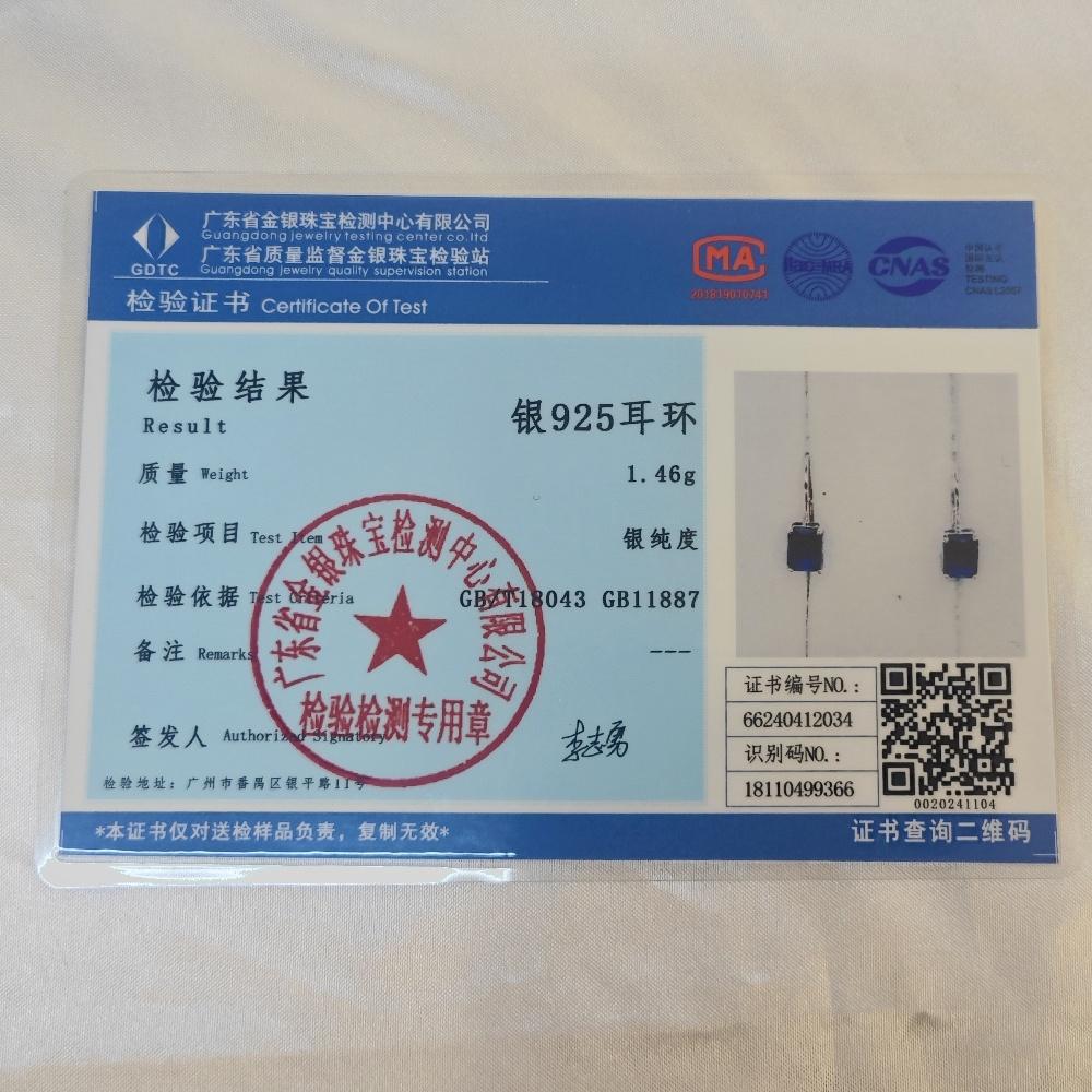 2025 Trend Color Zircon Earring Rectangle Blue Zirconia Custom 925 Sterling Silver Drop Earrings Fashion Jewelry