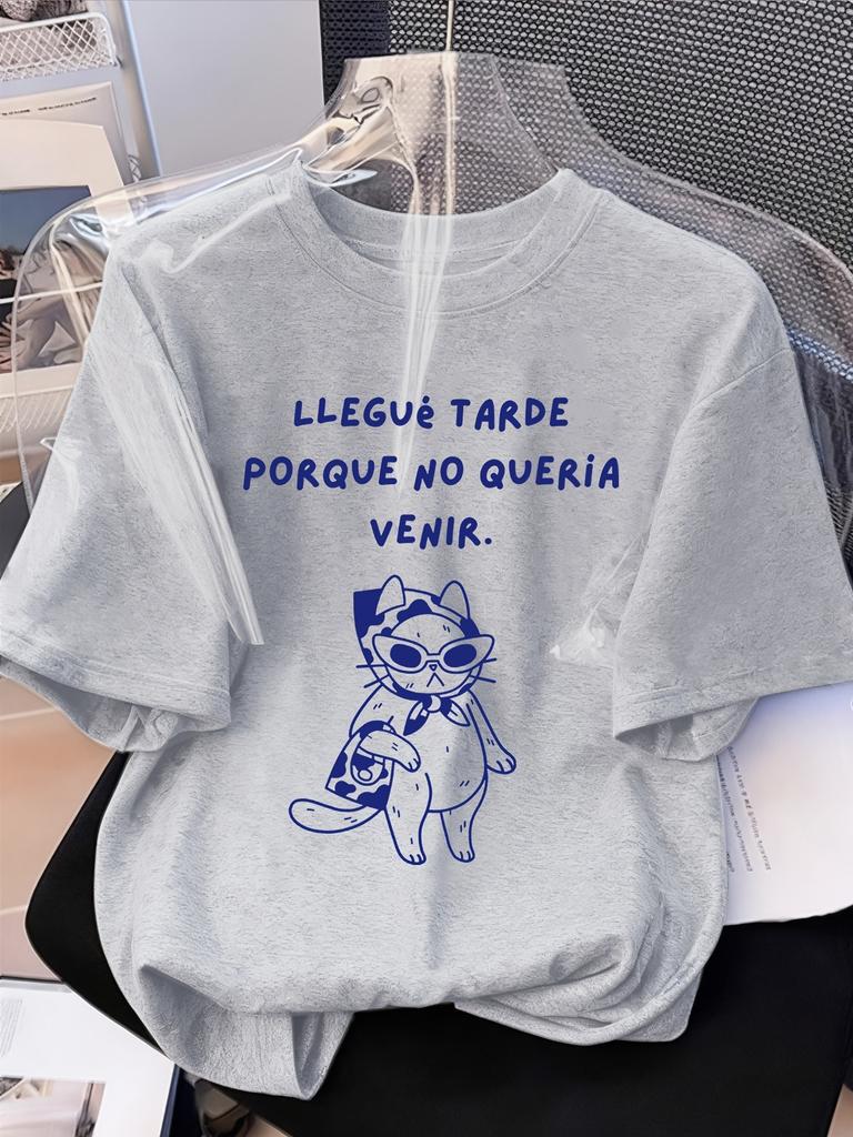 Llegu Tarde Porque No Quera Venir Funny Unisex Tshirt Vintage Unisex Tee Streetwear Summer Top Loose Short Sleeve