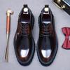 Men's New Business Dress Leather Shoes Platform Round Head Leather Men's Shoes Casual Wedding Shoes