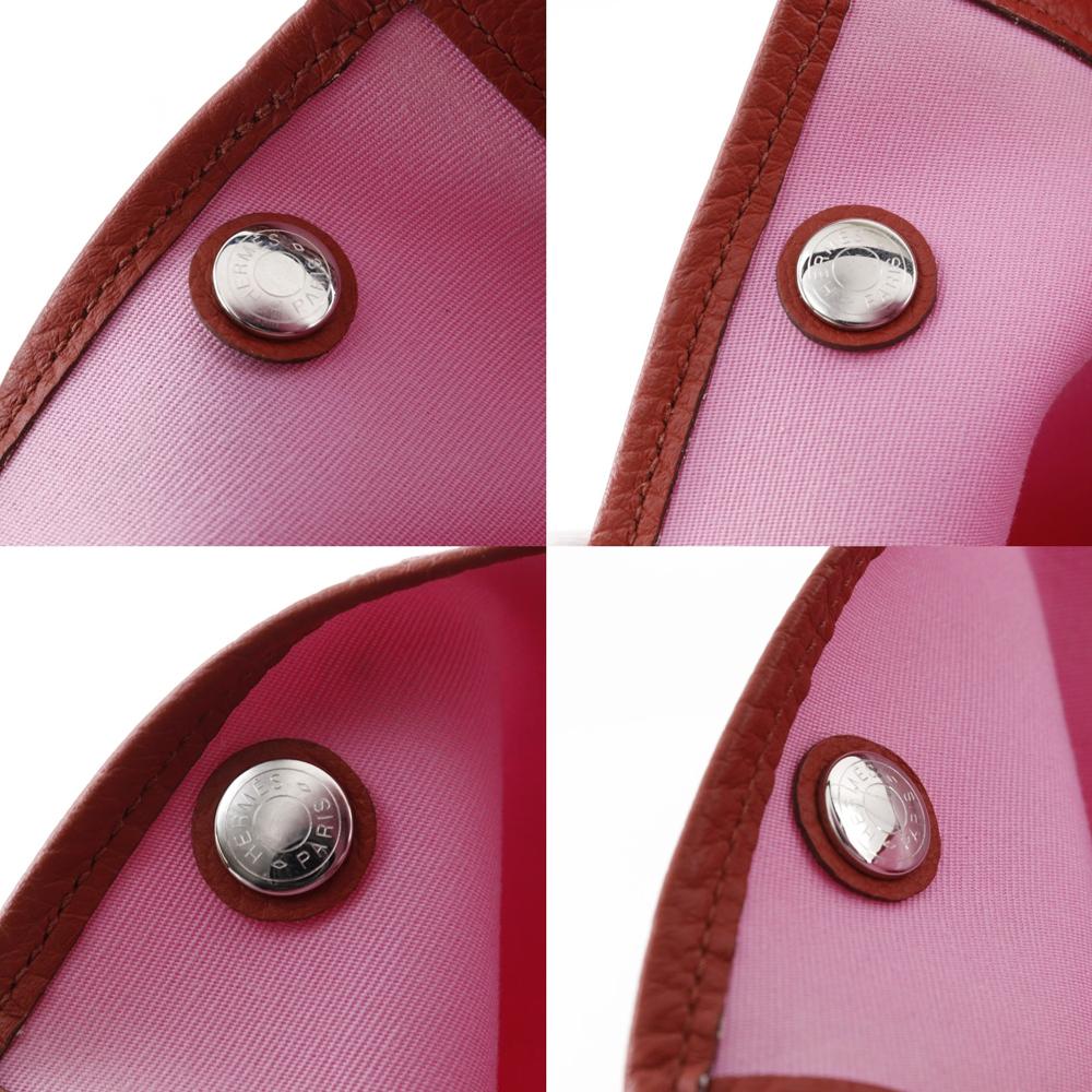 HERMES Garden party PM Tote Bag Pink / red Towar Officier Women Used