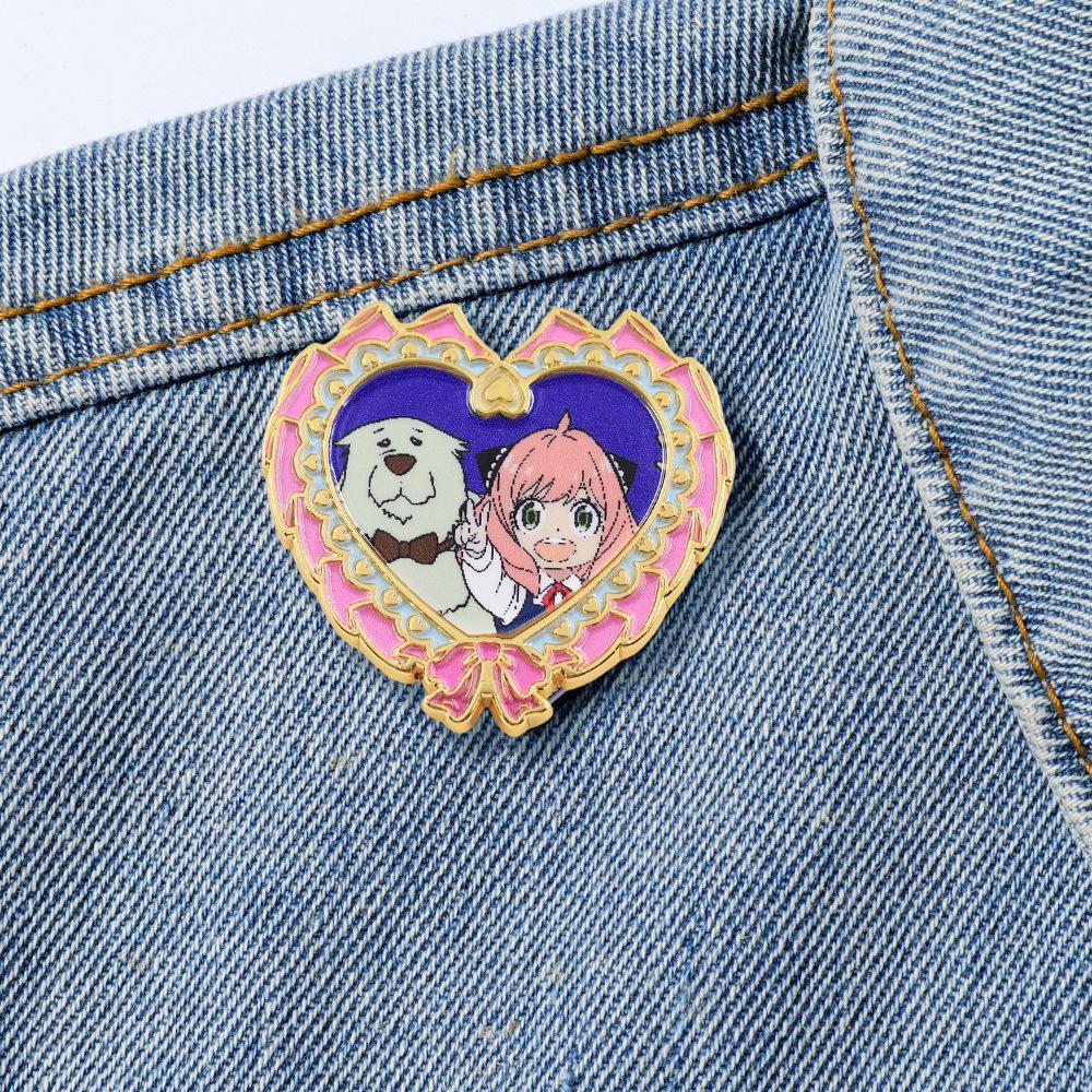 Spy x Family Anya Forger Pink Heart Brooch - Anime Backpack Accessory