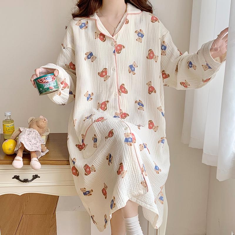 Frühling-Herbst Baumwolle Schwangerschaft Still Nachthemd Kleid für Schwangere Frauen