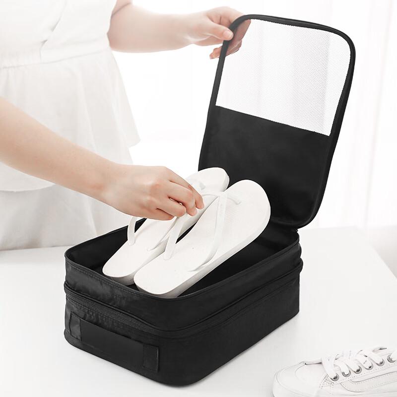 Lehuolvxing Shoe Storage Bag, Portable Sneaker Organizer, Three-Layer Shoe Compartment, Travel Essential, Multifunctional Bag, Shoe Box for Travel