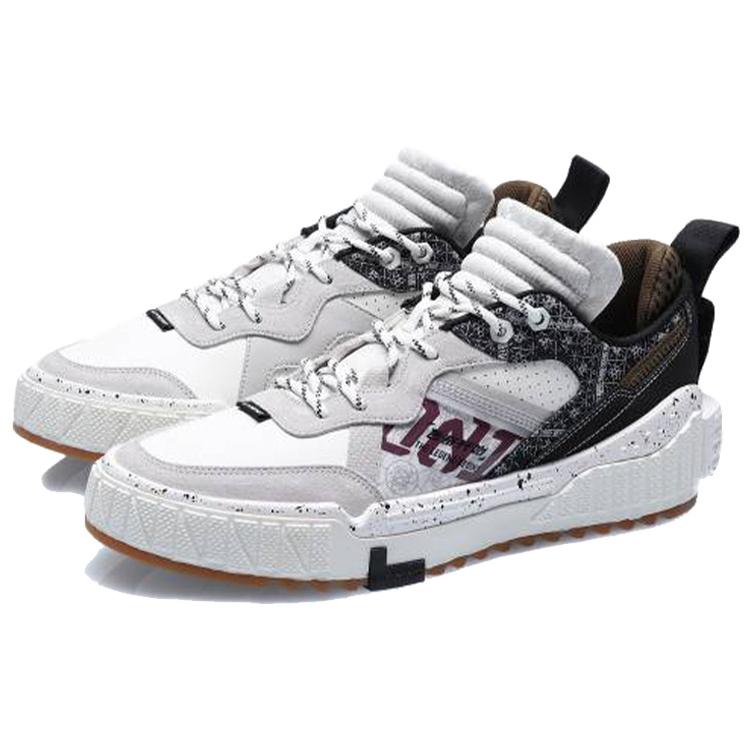 New LiNing 001 Unblock Low Top Skateboard Shoes Men's White Black AGCQ199-5