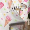 Summer Ice Cream Watercolor Texture Sheer Curtains For Living Room Kitchen Window Curtains Bedroom Tulle Voile Curtains