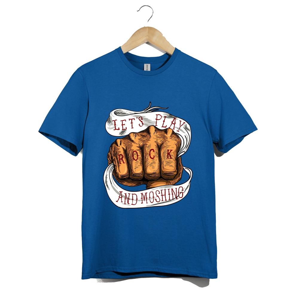 

Let’s Play Rock and Moshing T-Shirt – Punk Heavy Metal Fist Graphic Music Tee L