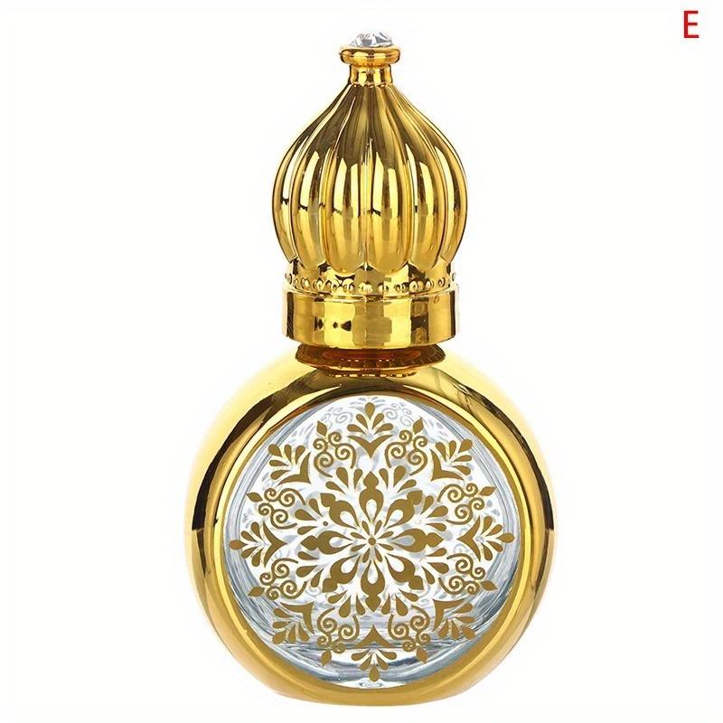 

10 мл Мини Портативный Дорожный Гальванизированный Резной Стеклянный Пустой Флакон Роликовый Флакон для Эфирных Масел Золотая Форма Короны Флакон для Розлива Духов E