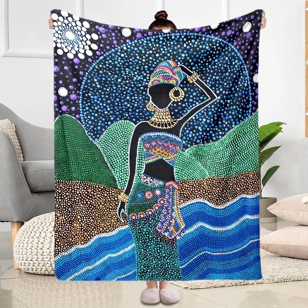 African Style Blanket Warmthful Decor Perfect for Sofa Bed Bedding All-Season Use Playful Design Gifts For Family Or Friends