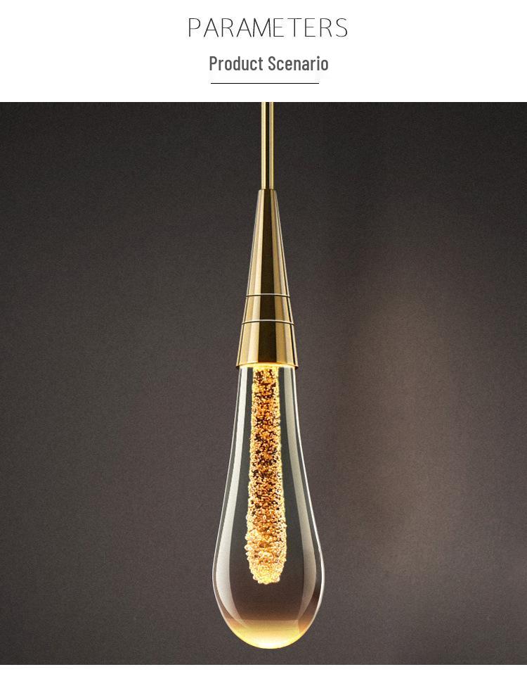 Modern Minimalist Crystal Water Drop Spiral Staircase Chandelier for Bedroom and Restaurant