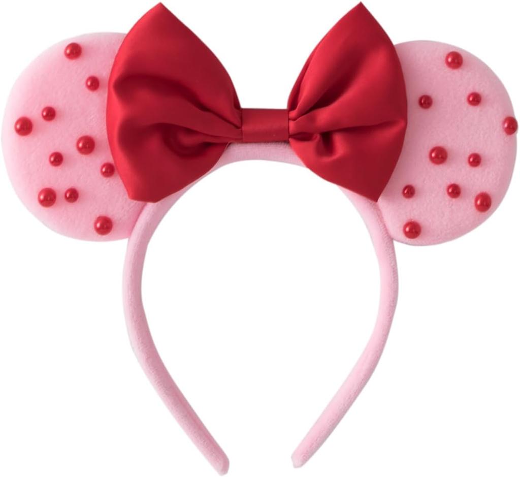 Cekinowa opaska z uszami myszki z brokatową kokardą Kostiumy cosplay Dekoracje na przyjęcie księżniczki dla dziewczynek kobiet