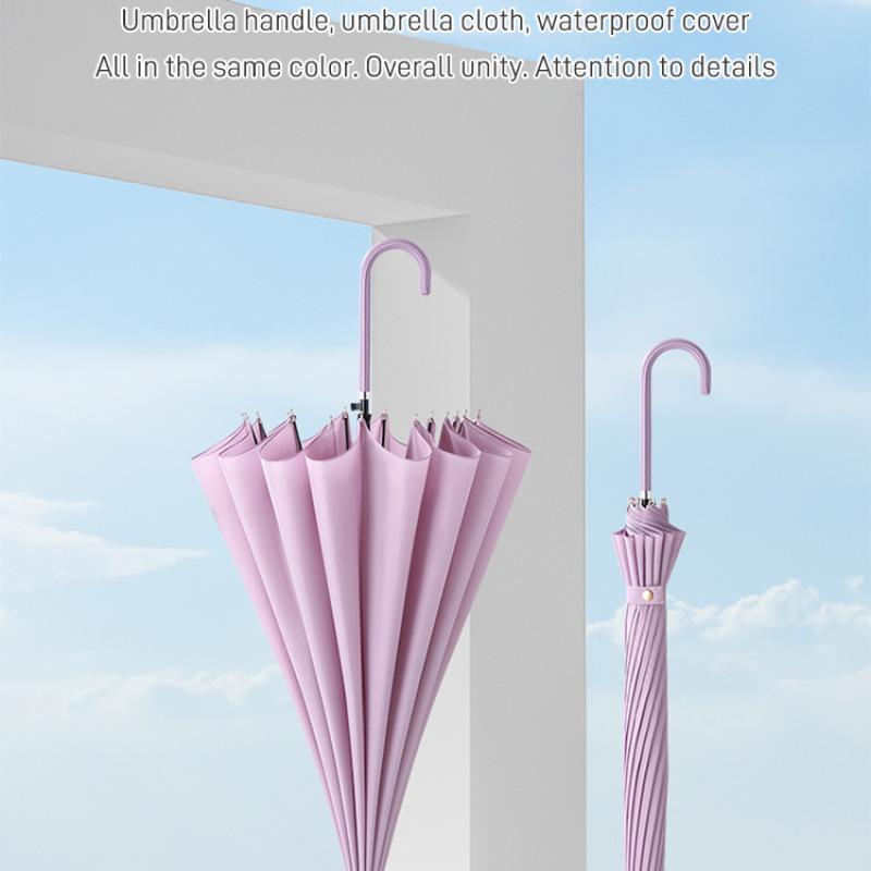 Stylish and Durable Umbrella with 16 Ribs and Carrying Sleeve Ideal for Both Men and Women