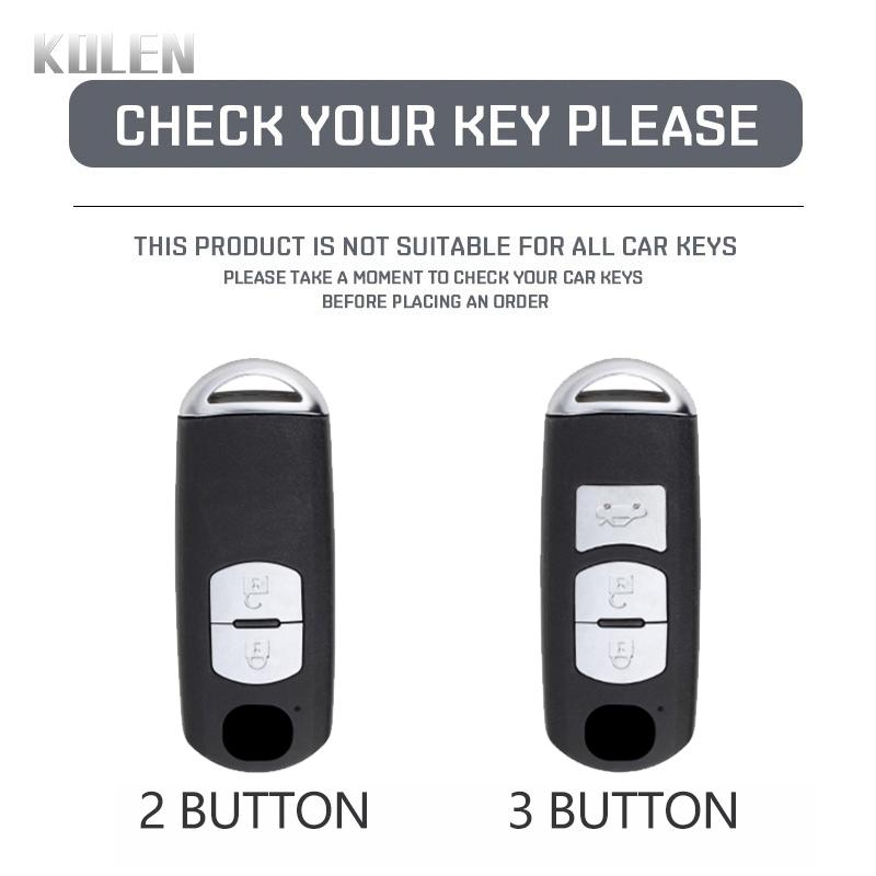 Leather Car Key Case Cover Shell For Mazda 2 3 6 Atenza Axela Demio Cx-5 Cx5 Cx-3 Cx3 Cx7 Cx-7 Cx-9 Cx9 Mx5 2 3 Buttons Keychain