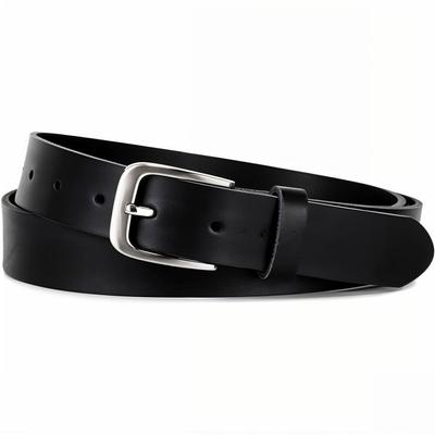 Real Leather Women's Belt Classic Black & Silver MADE IN GERMANY