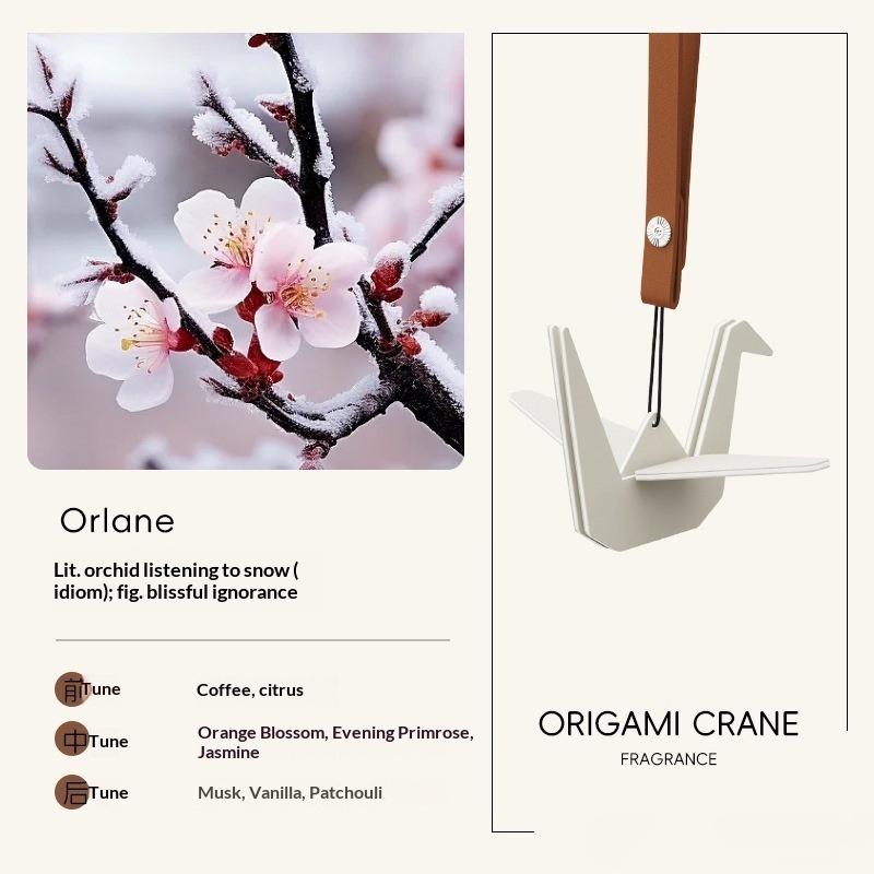 Origami Crane Scent Diffuser Aromatic Car Air Freshener Pendant Interior Rearview Mirror Decoration Hanging Accessory No Scent