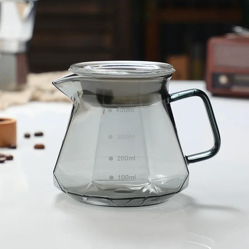 

Pour-over Coffee Kettle ,Glass Carafe with Lid Walnut Handle Filter,Drip Coffee Maker Pot for Home Café Restaurant Camping