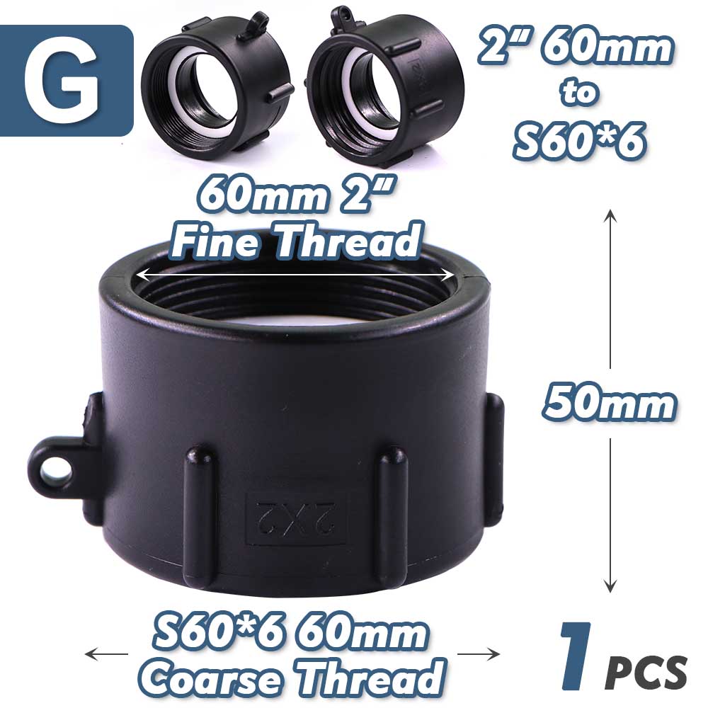 1/2" 3/4" 1" 1.5" 2" 3" 4" IBC Water Tank Conver Adapter Fine X Coarse Thread 1000L Ton Barrel Garden Irrigation Valve Fittings