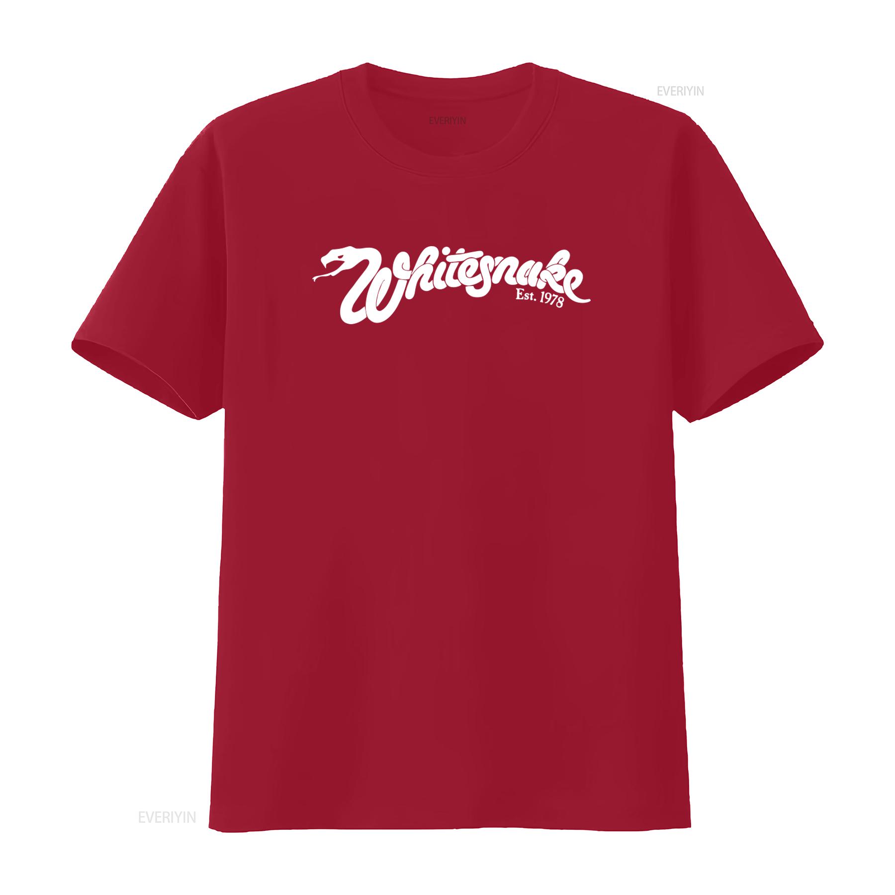 Whitesnake Est 1978 Black T Shirt New Official Band Merch vintage Washed streetwear fashion Unisex homme Versatile Breathable S