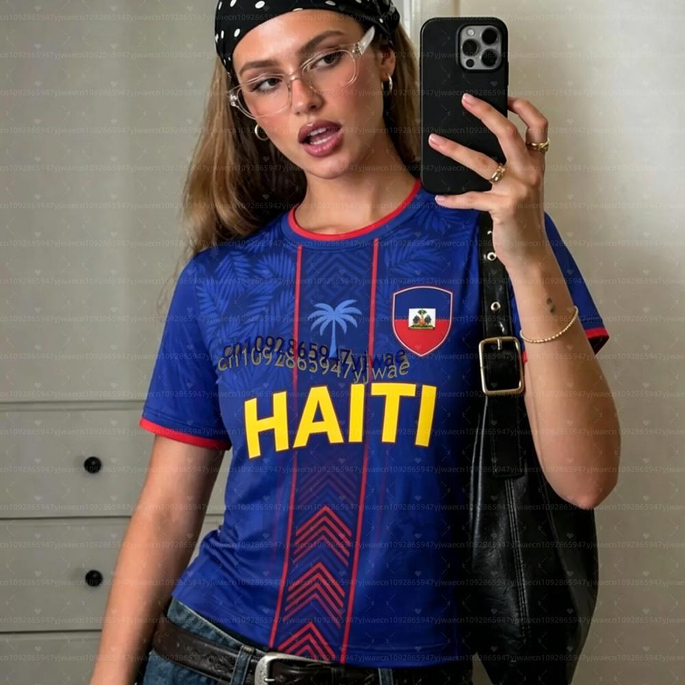 2026 Haiti Soccer Jersey Women Men Sports T-Shirts Brasil Flag Street Plus Size Soccer Jerseys Unisex Graphic Plus Size T Shirts