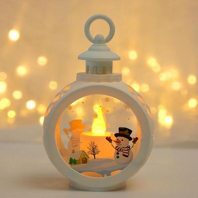Frohe Weihnachten Dekoration Weihnachtslaterne Vintage Weihnachtsmannlampe Schneemannlaterne Licht