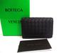 Authentic Intrecciato Black Leather Business Card Holder #b110  Open Box