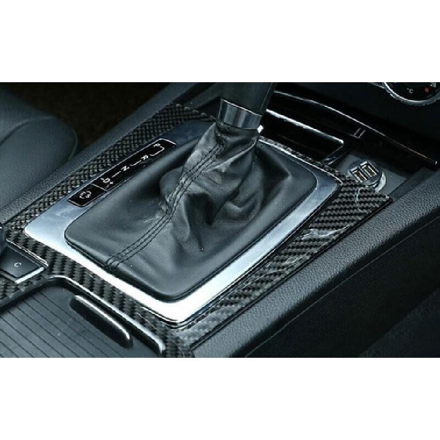 Real Carbon Fiber Inner Gear Shift Panel Cover Trim For Benz C-Class 2007-2014