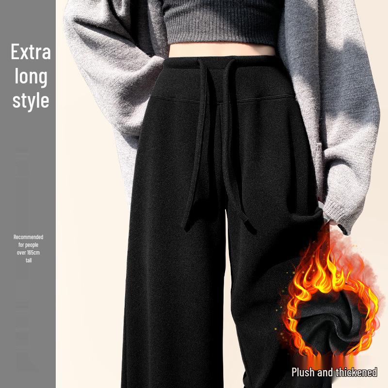 

Women s White Velvet Wide-Leg Pants - Soft Lambswool, Drape Design, Perfect for Spring & Autumn S